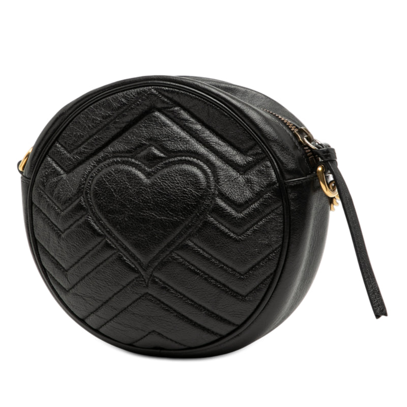 Mini GG Marmont Matelasse Leather Round Crossbody - Image 2