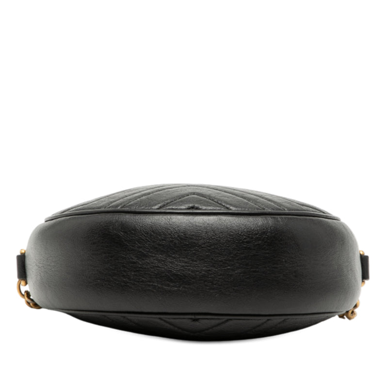 Mini GG Marmont Matelasse Leather Round Crossbody - Image 3
