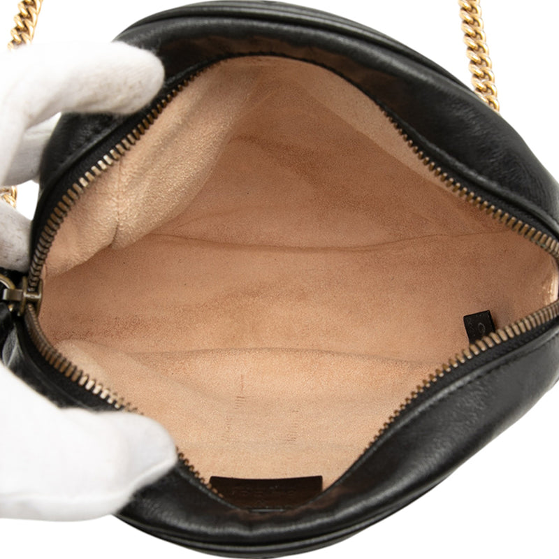 Mini GG Marmont Matelasse Leather Round Crossbody - Image 4