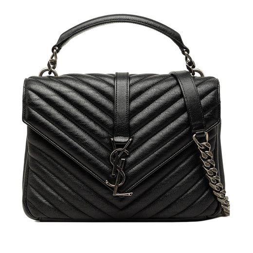 Medium Chevron Sheepskin Monogram College Satchel - Image 1
