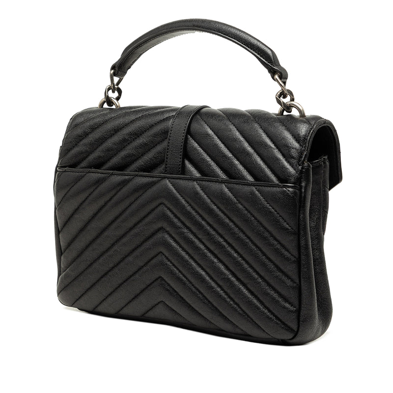 Medium Chevron Sheepskin Monogram College Satchel - Image 2