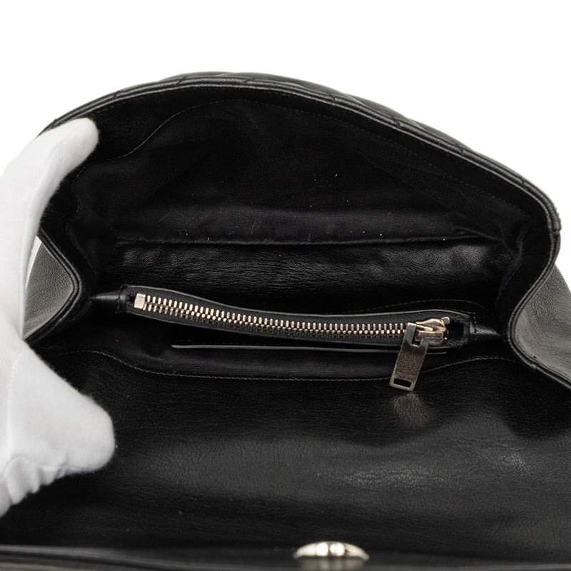 Medium Chevron Sheepskin Monogram College Satchel - Image 4