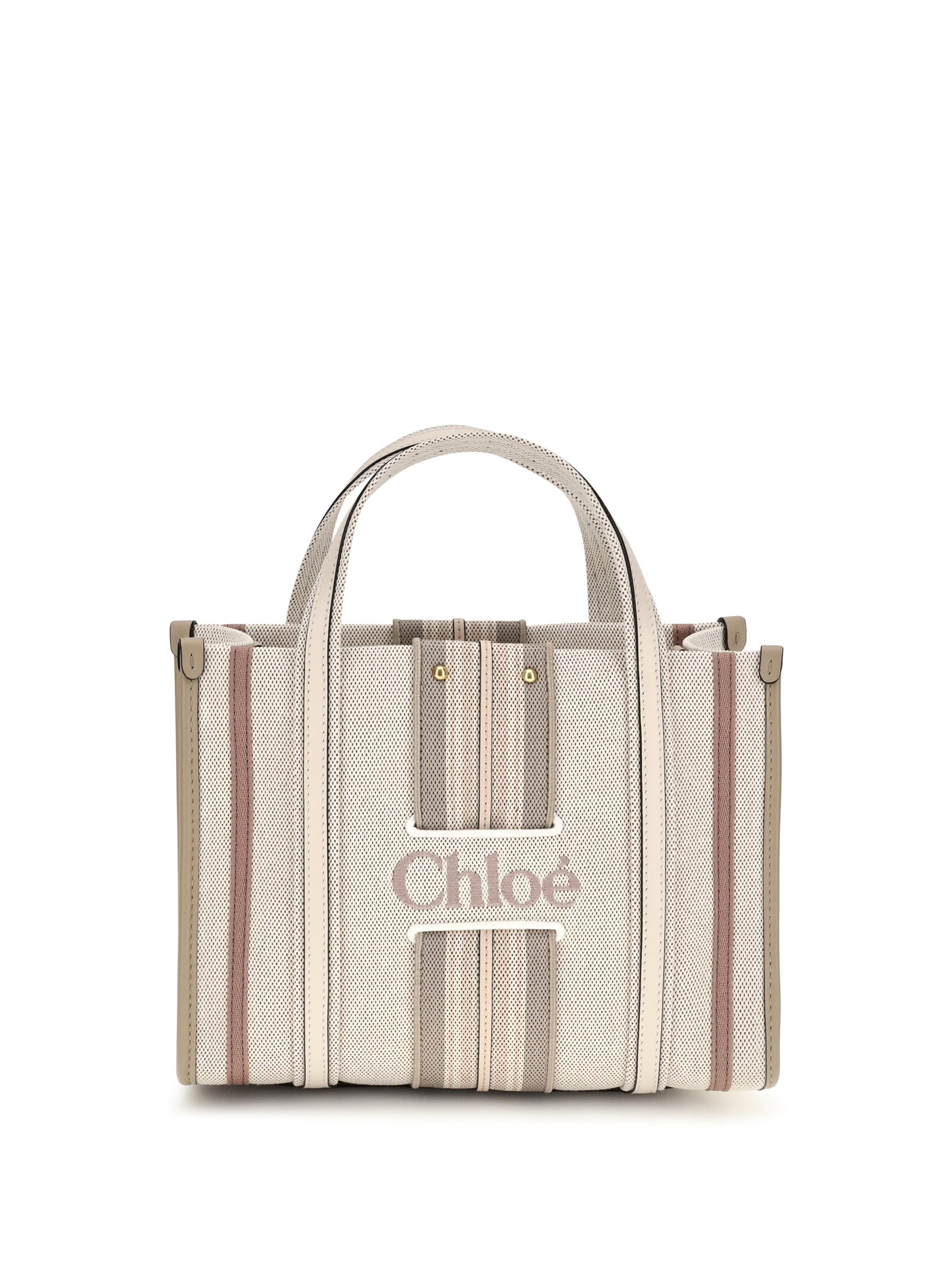 Chloé Small Woody Loop Tote Bag — Beige Cotton; Viscose