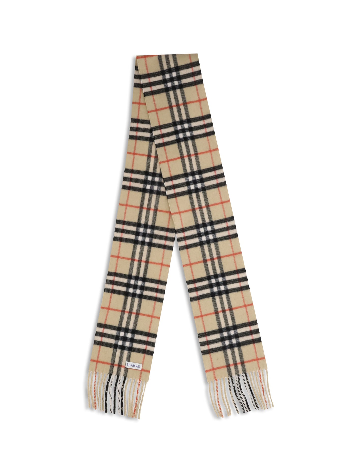 Burberry Cashmere Check Scarf — Beige Scarfs