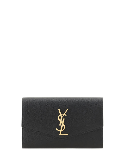 Saint Laurent Leather Chain Wallet — Black Calf Bos Taurus & Purses
