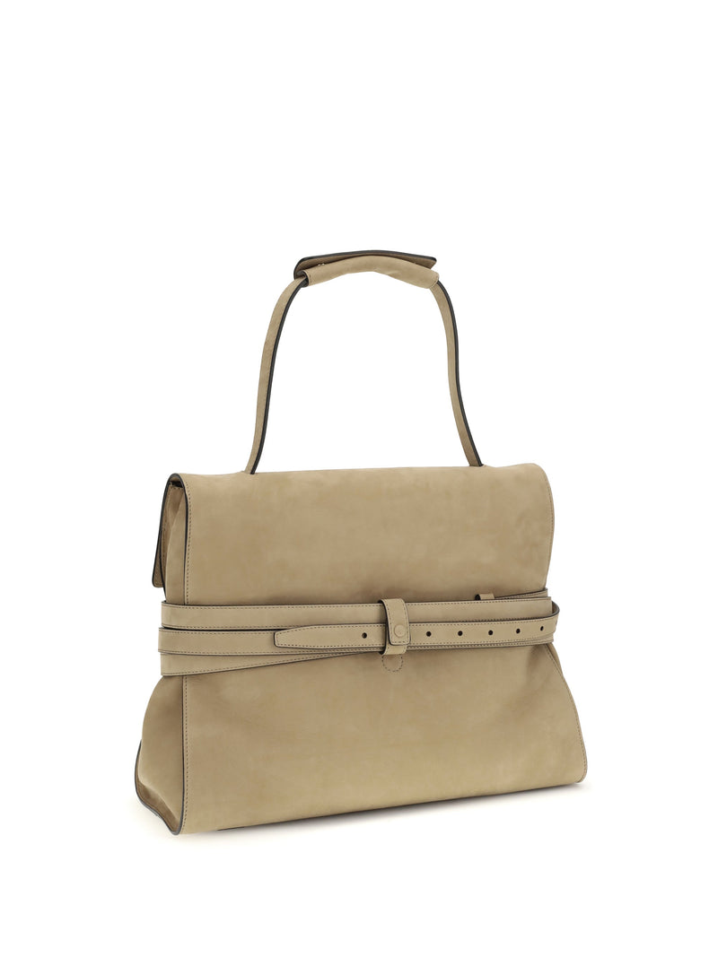 Moschino Tie Me Shoulder Bag — Beige Calf Leather