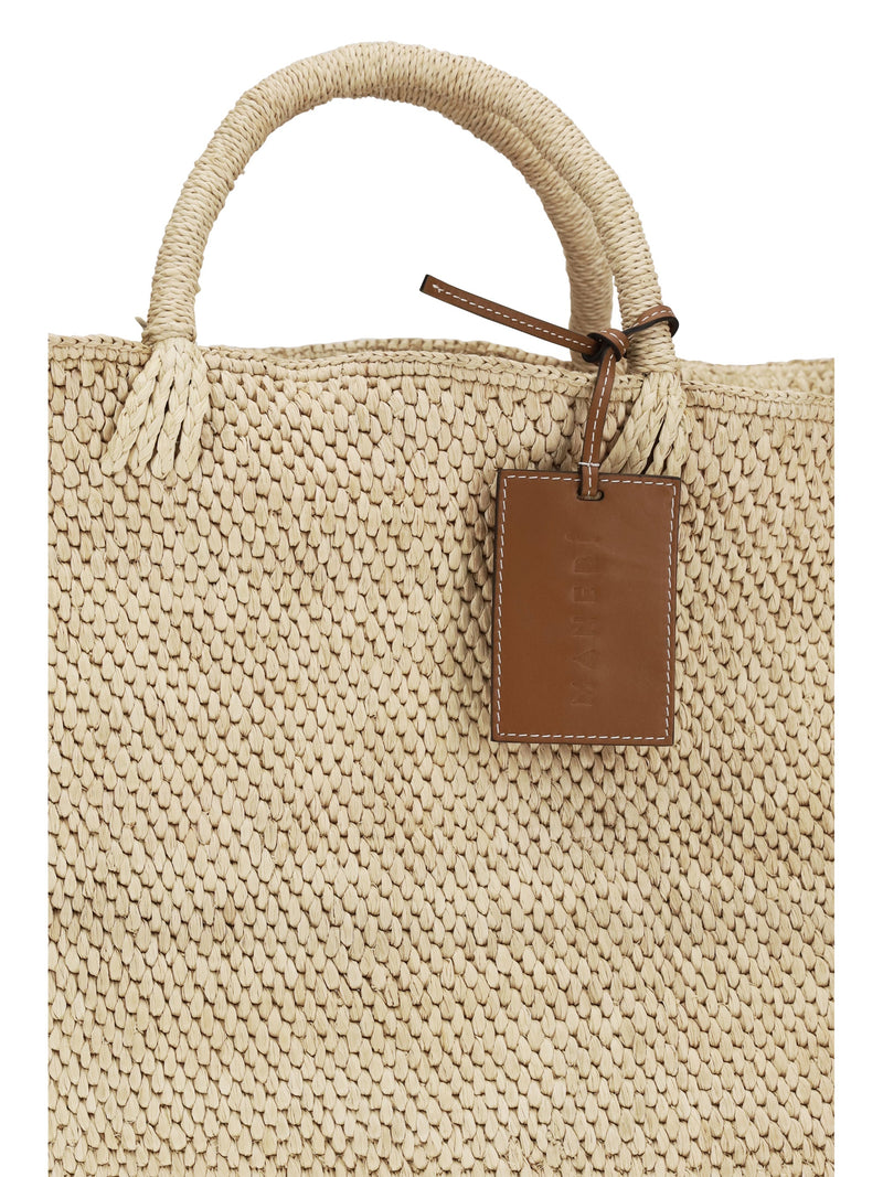 Manebi Saona Maxi Tote Bag — Beige Raffia