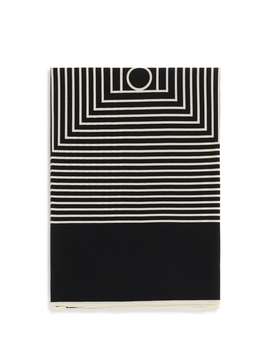 Toteme Monogram Silk Scarf — Black Scarfs