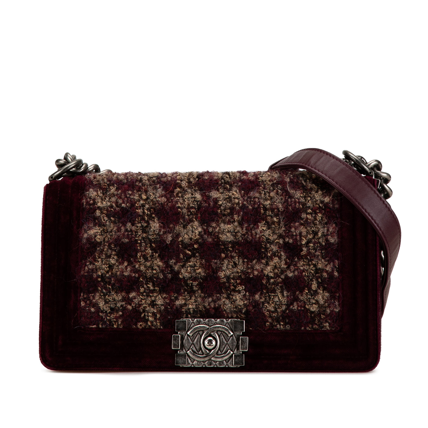 Old Medium Velvet and Tweed Boy Flap - Image 1