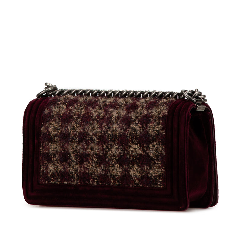 Old Medium Velvet and Tweed Boy Flap - Image 2