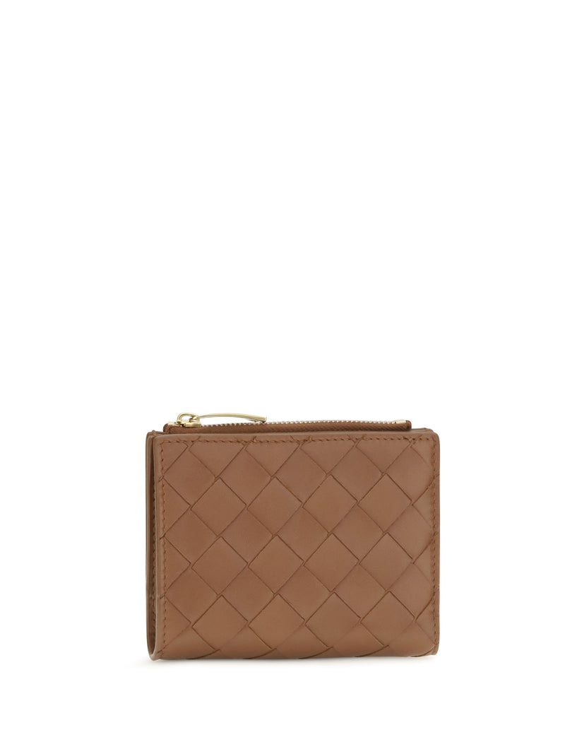 Bottega Veneta Intrecciato Lambskin Wallet — Brown