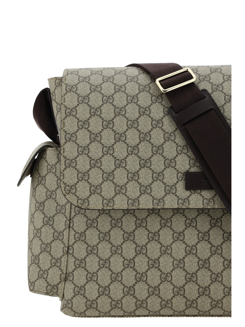 Gucci Gg Supreme Jacquard Shoulder Bag — Beige