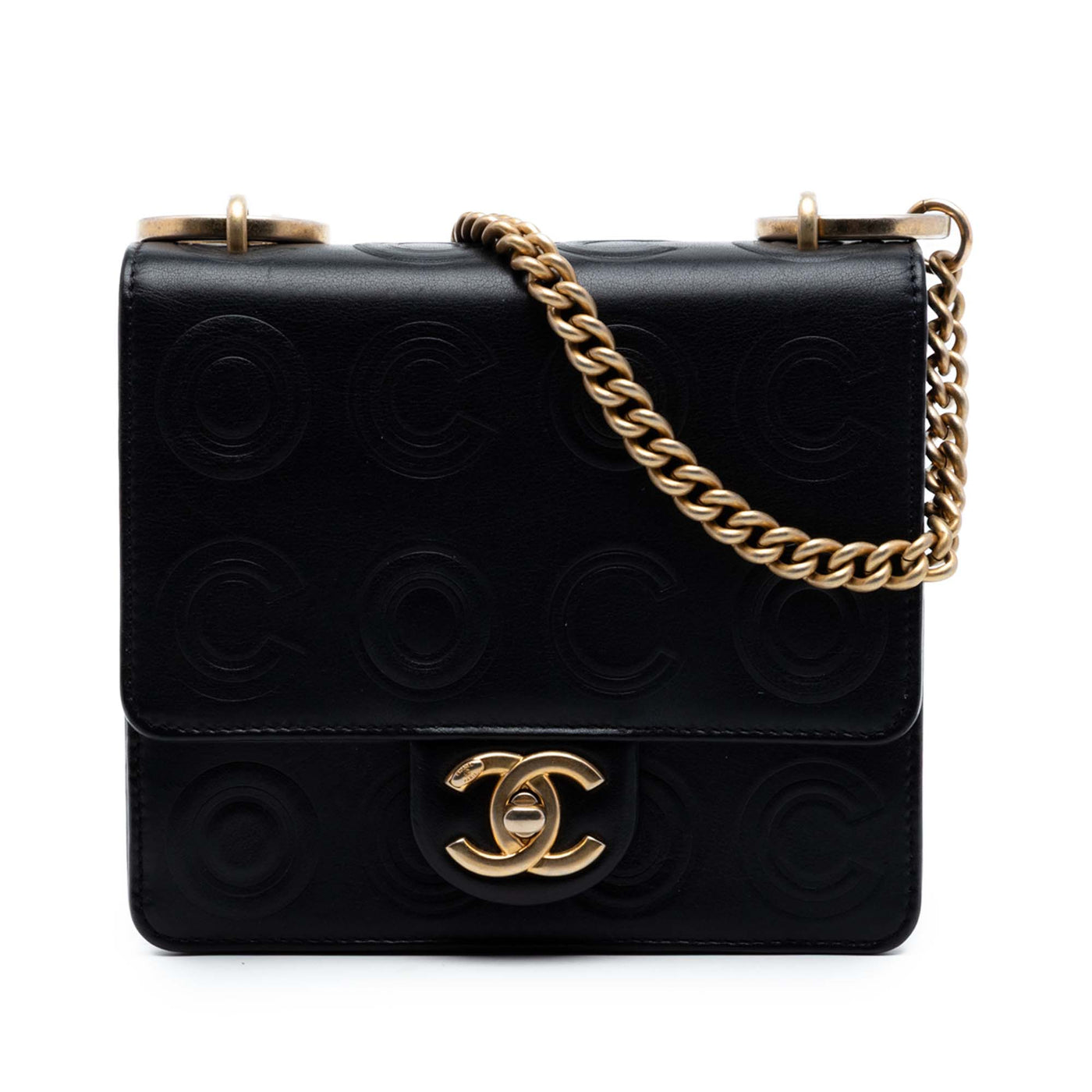 Mini Square Calfskin Coco Embossed Flap - Image 1