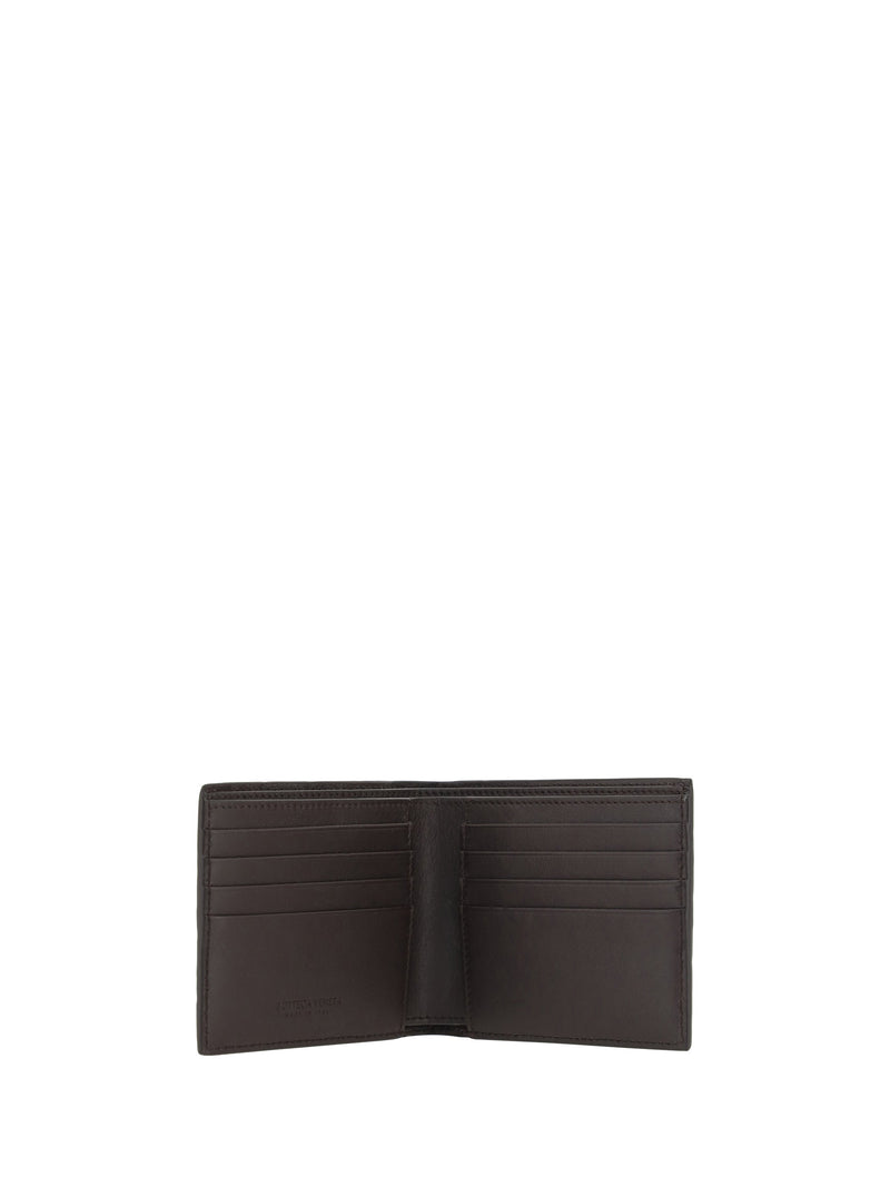 Bottega Veneta Intrecciato Woven Leather Wallet — Silver