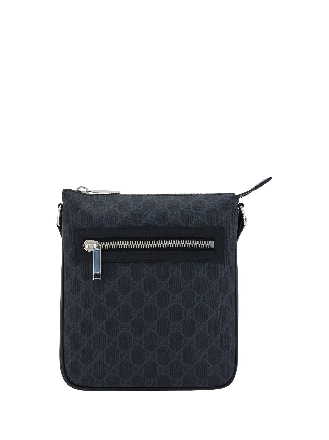 Gucci Gg Supreme Monogram Shoulder Bag — Black Polyurethane