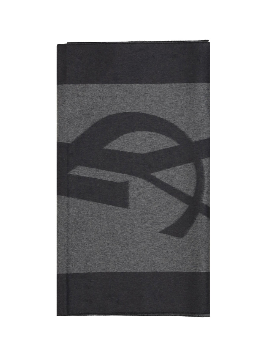 Saint Laurent Cassandre Scarf — Gray Silk Scarfs