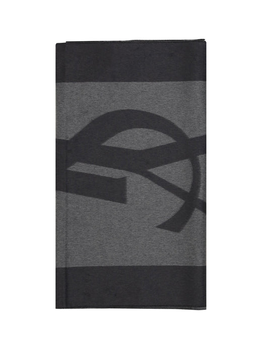 Saint Laurent Scarf — Gray Silk Scarfs