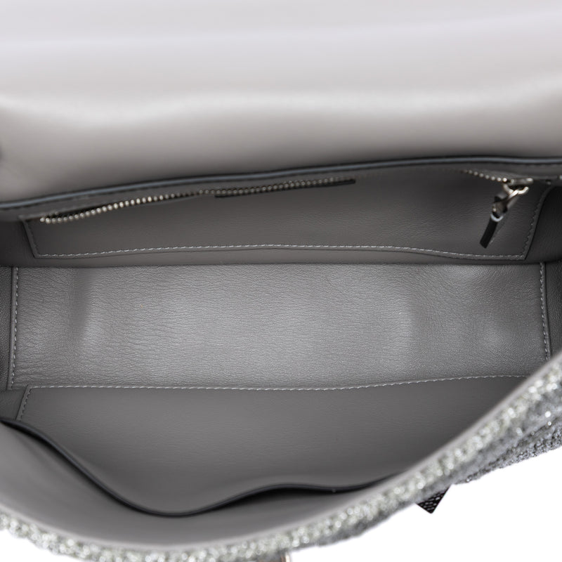 Large Metallic Knit Roman Stud Satchel - Image 4