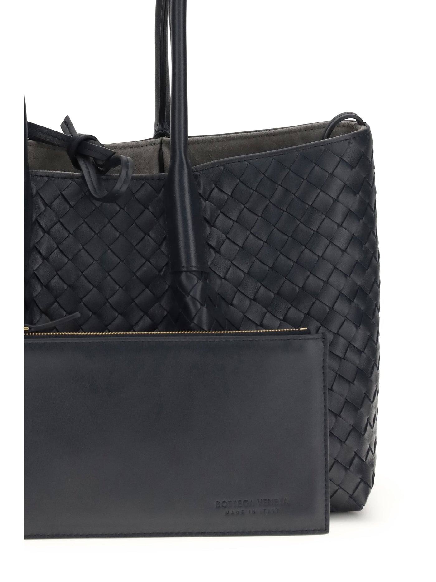 Bottega Veneta Pinacoteca Tote Bag — Black Calf Leather
