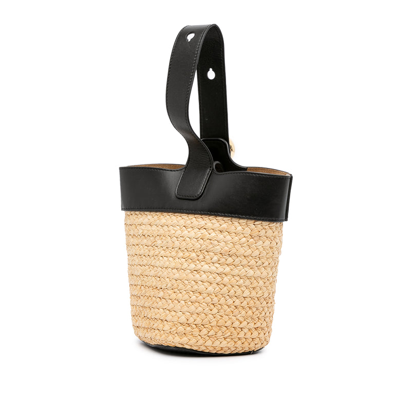 Mini Raffia Pebble Bucket Bag - Image 2