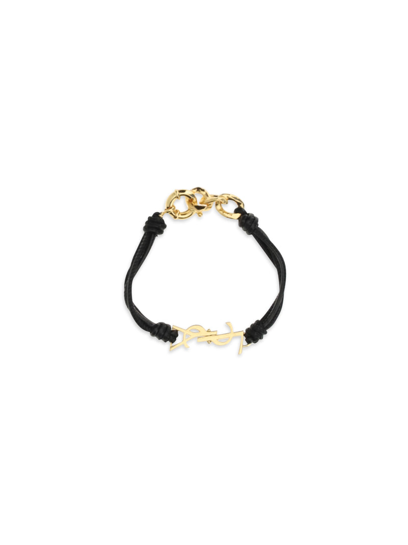 Saint Laurent Cassandre Bracelet — Black Calf Leather Bracelets