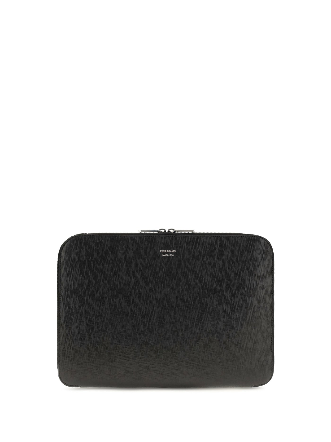Ferragamo Gancini Clutch — Black Calf Leather (bos Taurus)