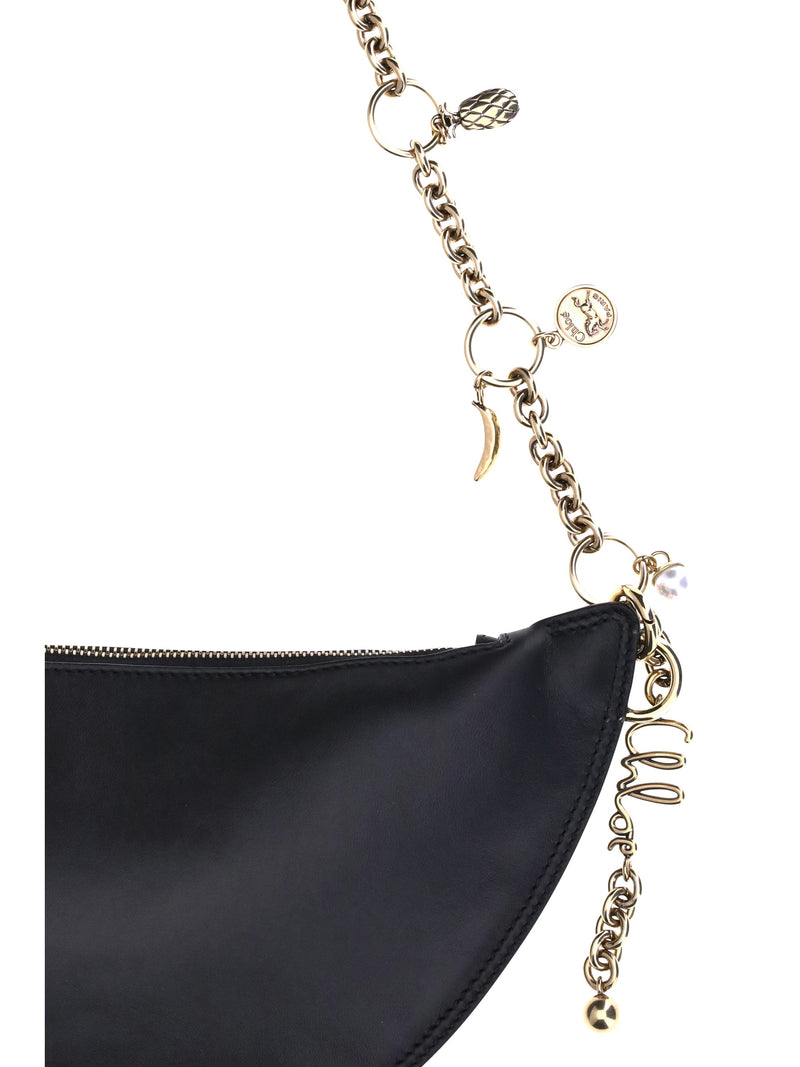 Chloé Icons Shoulder Bag — Black Calf Leather Bos Taurus