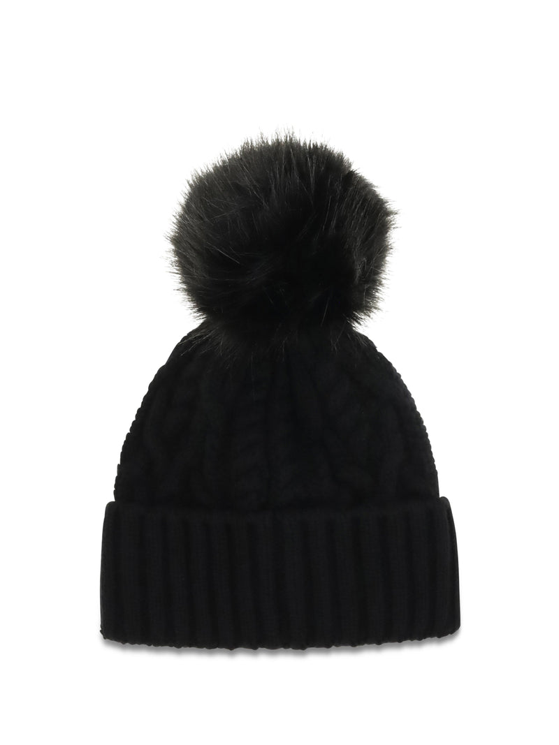 Moncler L20933b00041m4506 Wool And Cashmere Cable-Knit Beanie — Black Beanies