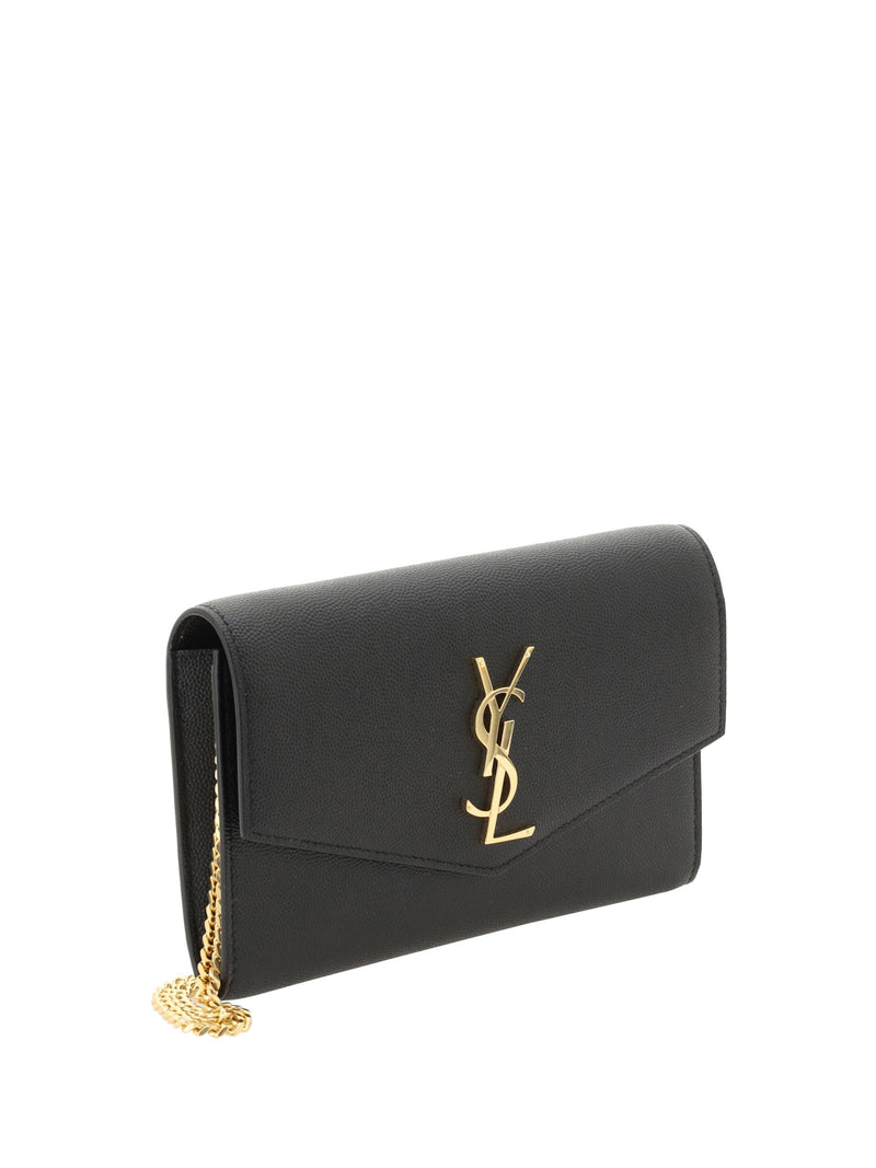 Saint Laurent Calf Leather Chain Wallet — Black Bos Taurus