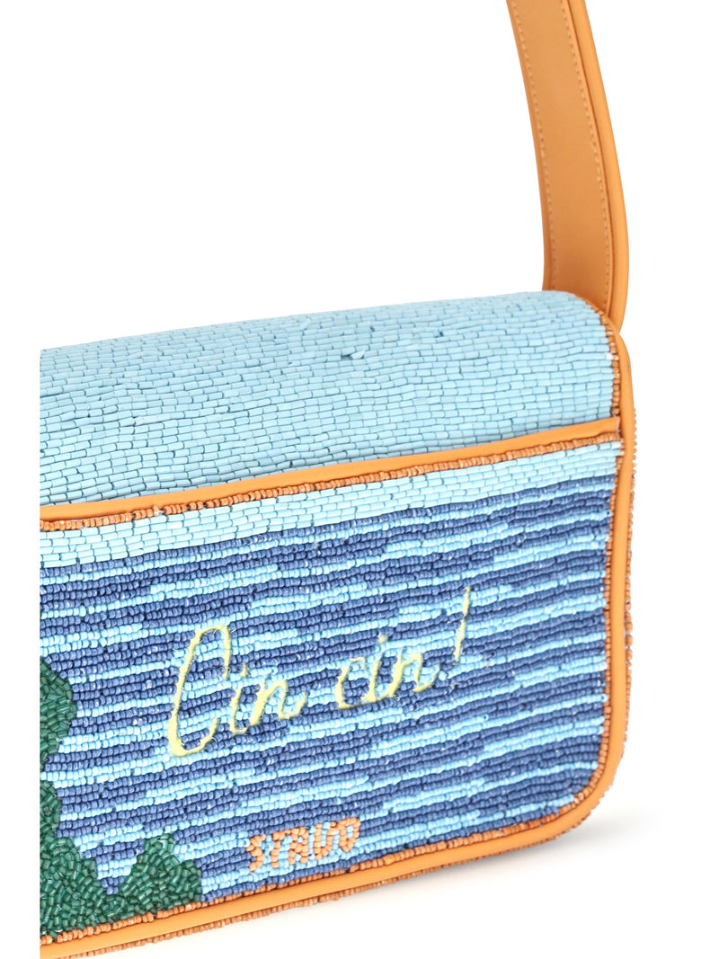 Staud Tommy Shoulder Bag — Orange Rayon