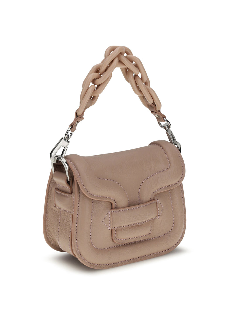 Pierre Hardy Stitched Calf Leather Shoulder Bag — Beige Bos Taurus