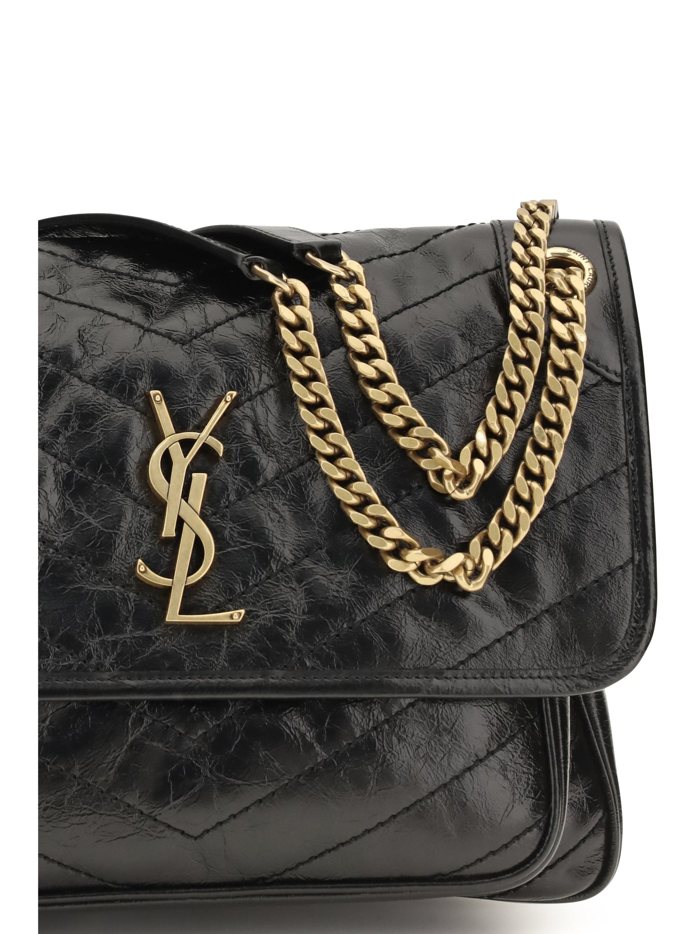 Saint Laurent Niki Shoulder Bag — Black Calf Leather