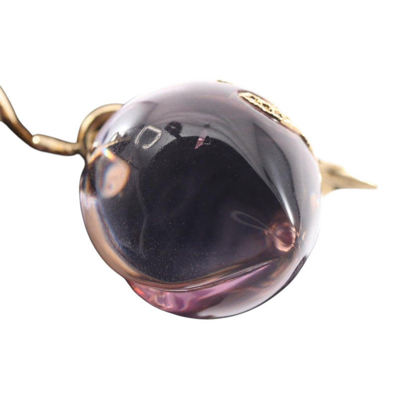 Gold Plated Resin CC Pendant Branch Brooch - Image 4