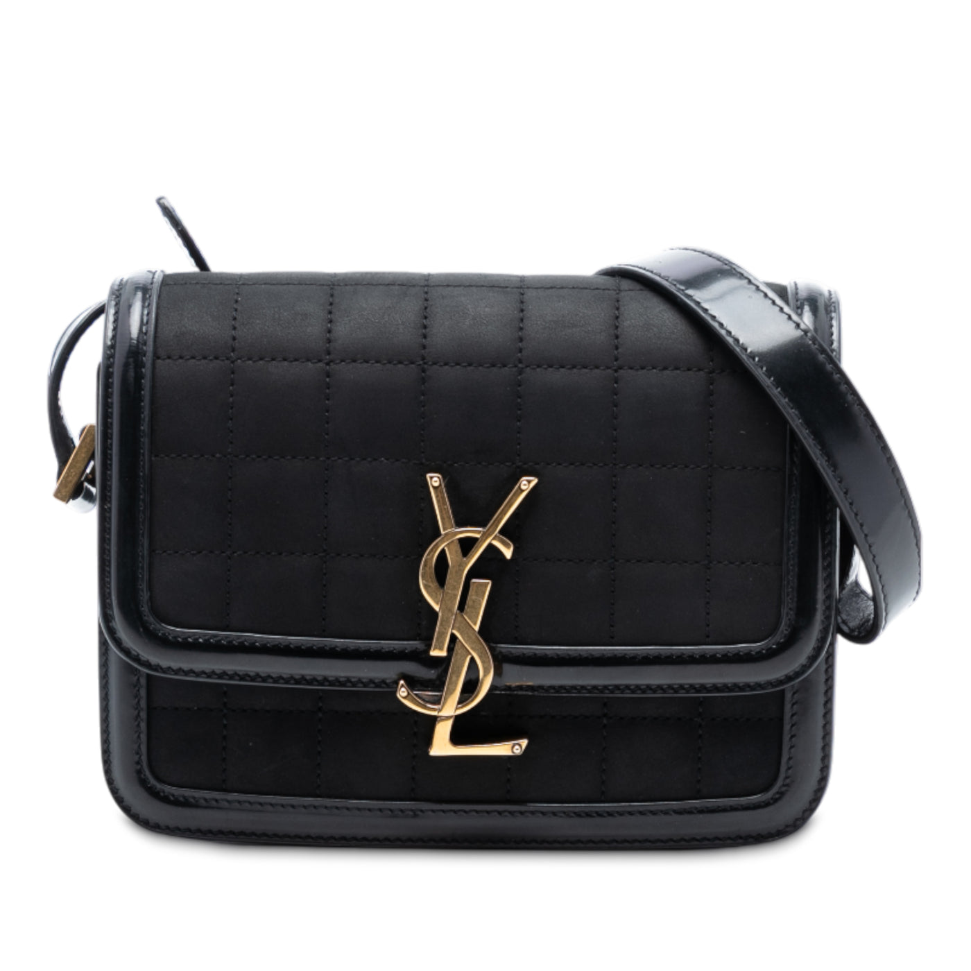 Small Quilted Suede Solferino Satchel In Box - Image 1