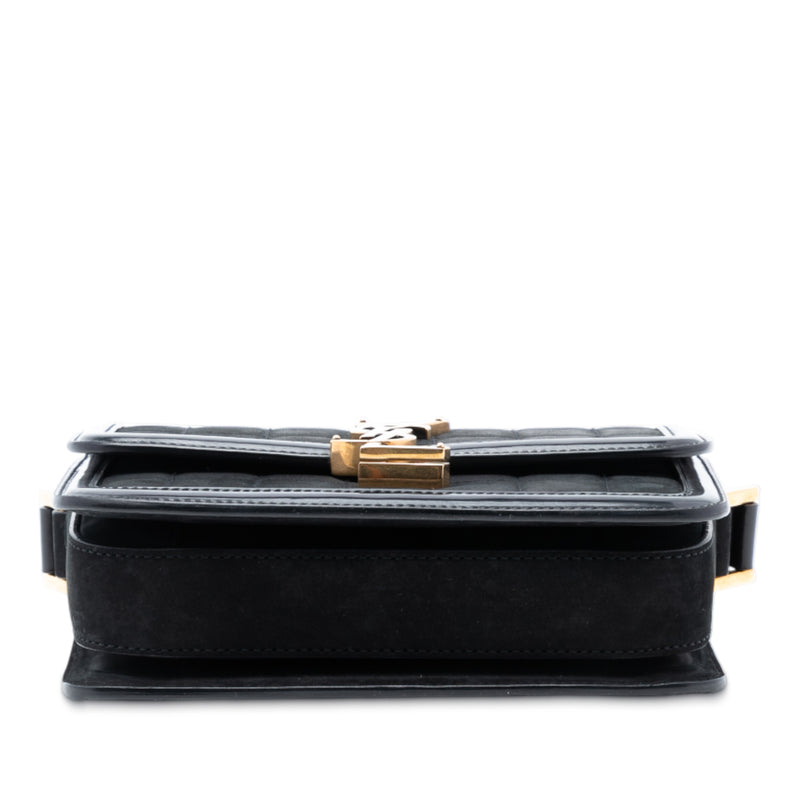 Small Quilted Suede Solferino Satchel In Box - Image 3