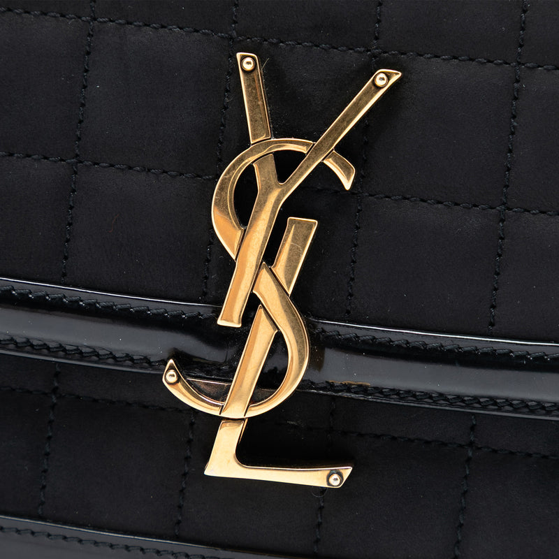 Small Quilted Suede Solferino Satchel In Box - Image 6