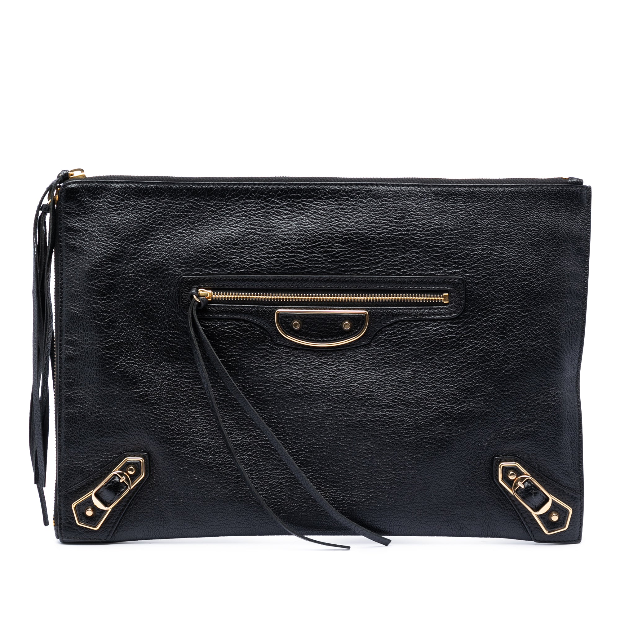 Goatskin Motocross Classic Metallic Edge Clutch - Image 1