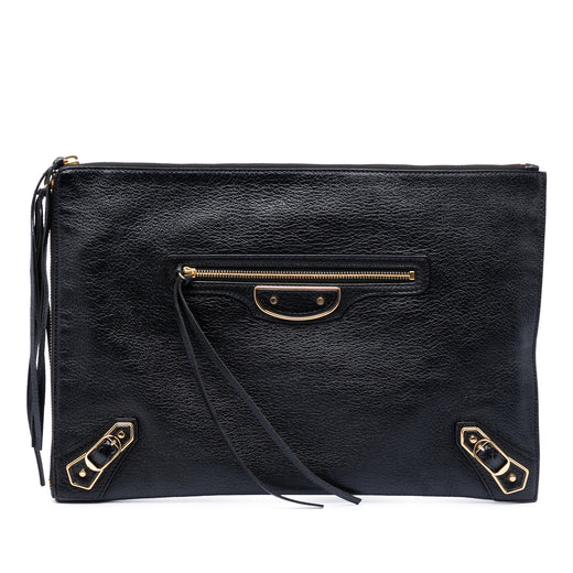 Goatskin Motocross Classic Metallic Edge Clutch - Image 1
