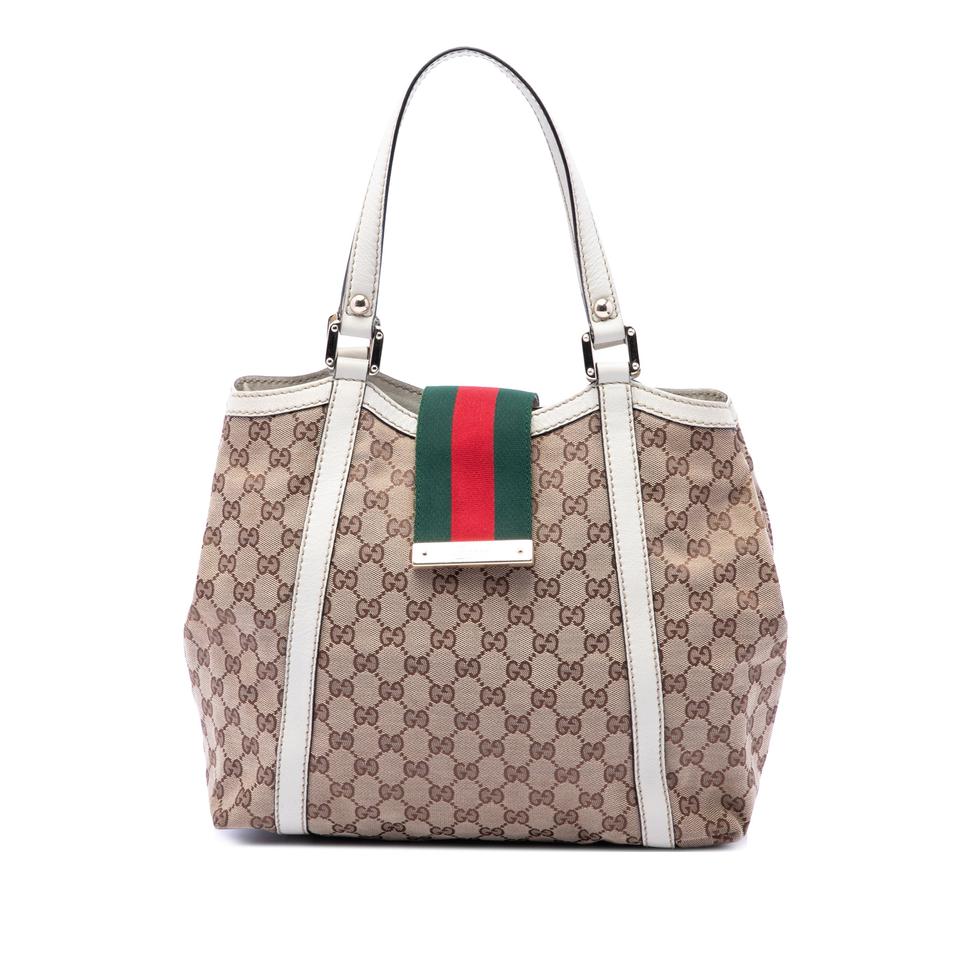 GG Canvas Web New Ladies Tote - Image 1