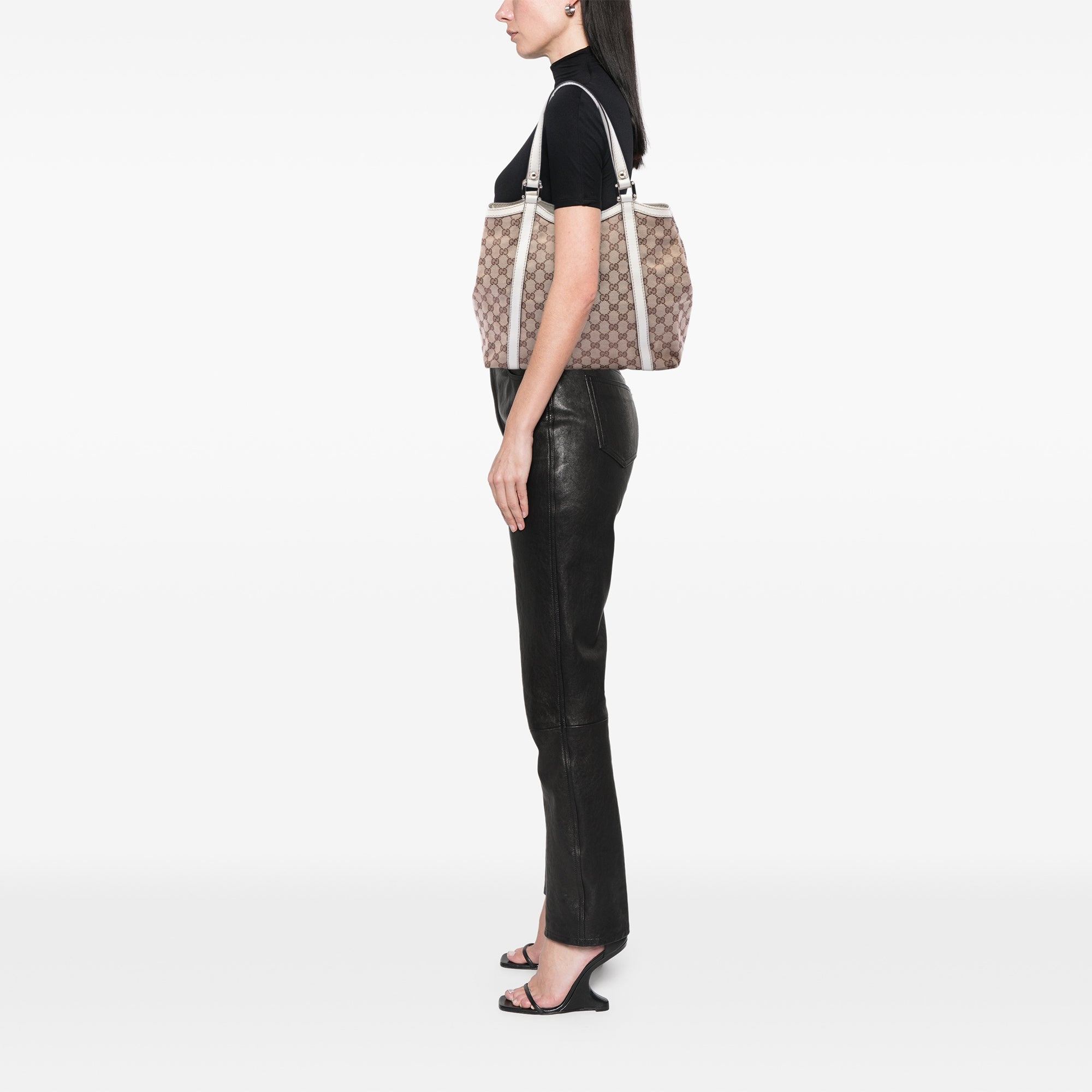 GG Canvas Web New Ladies Tote - Image 6