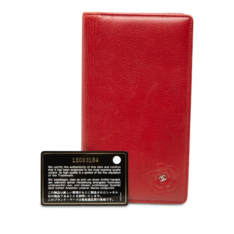 CC Camellia Embossed Leather Long Wallet - Image 8