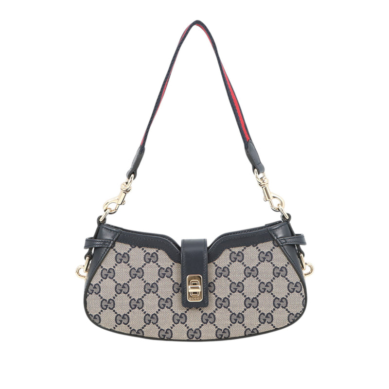 Mini GG Canvas Web Moon Side Shoulder Bag