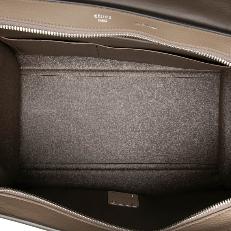 Small Bicolor Calfskin and Suede Trapeze Satchel - Image 4
