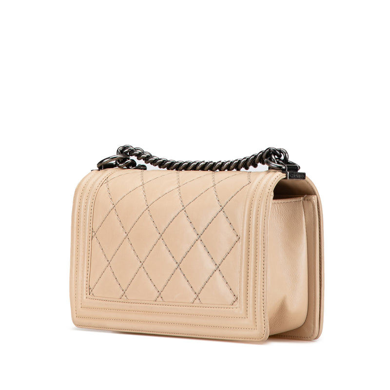 Old Medium Aged Calfskin Double Stitch Boy Flap - Image 2