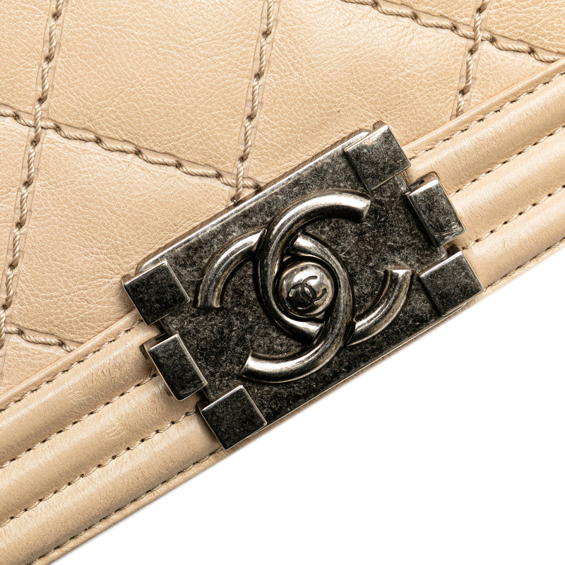 Old Medium Aged Calfskin Double Stitch Boy Flap - Image 9