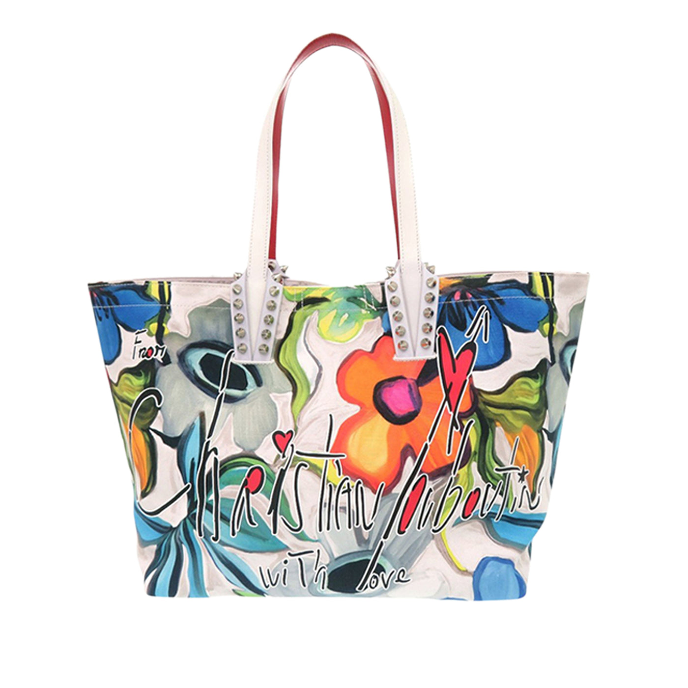 Small Floral Printed Canvas Cabata Tote - Image 1