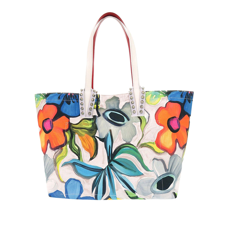 Small Floral Printed Canvas Cabata Tote - Image 2