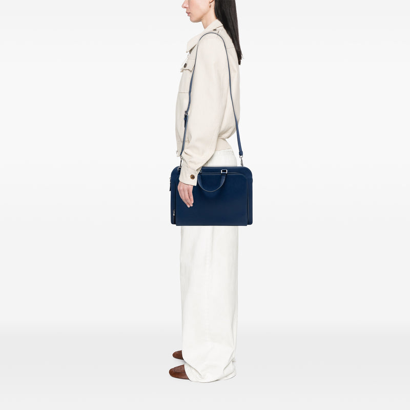 Saffiano Cuir Travel Front Zip Pocket Briefcase - Image 6