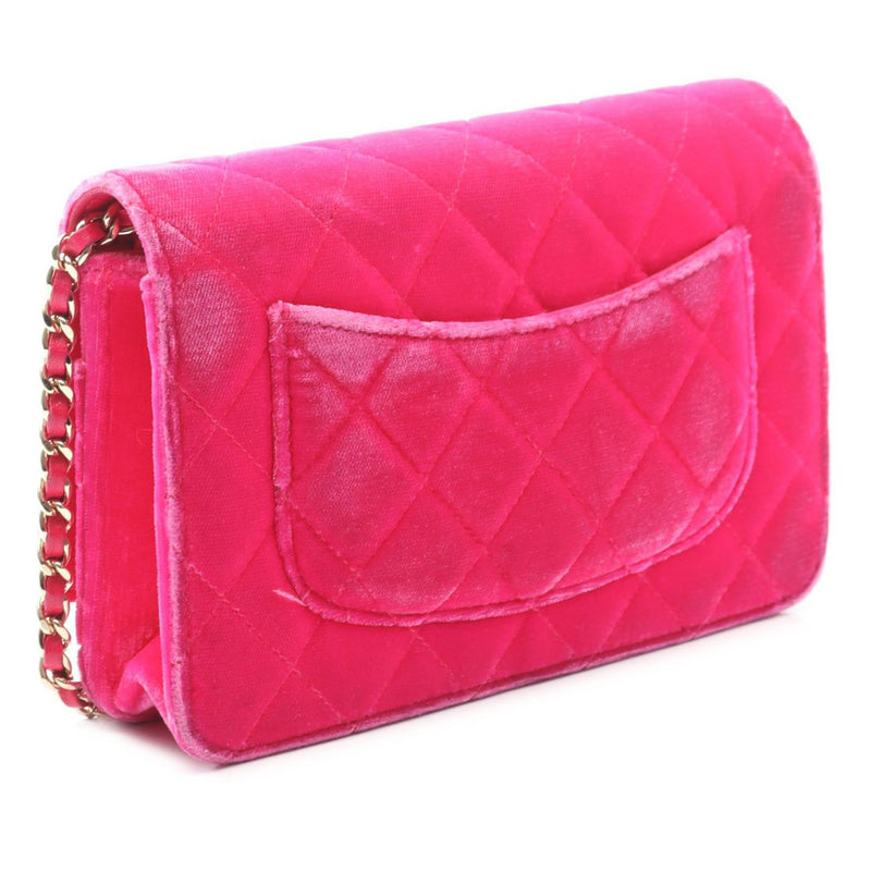 CC Quilted Velvet Wallet on Chain - Image 2