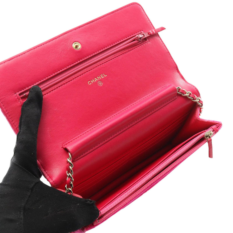 CC Quilted Velvet Wallet on Chain - Image 3